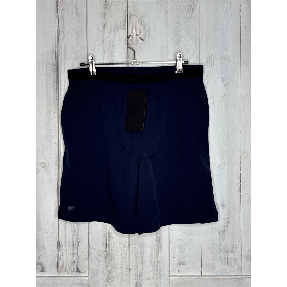 NWT Fabletics Men's Medium Fundamental 7" Lined‎ Acitve Shorts Navy Blue Pockets